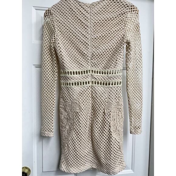 carli bybel missguided Nude Dress Size 4 body con grunge mesh net NWT SOLD OUT - Picture 7 of 7